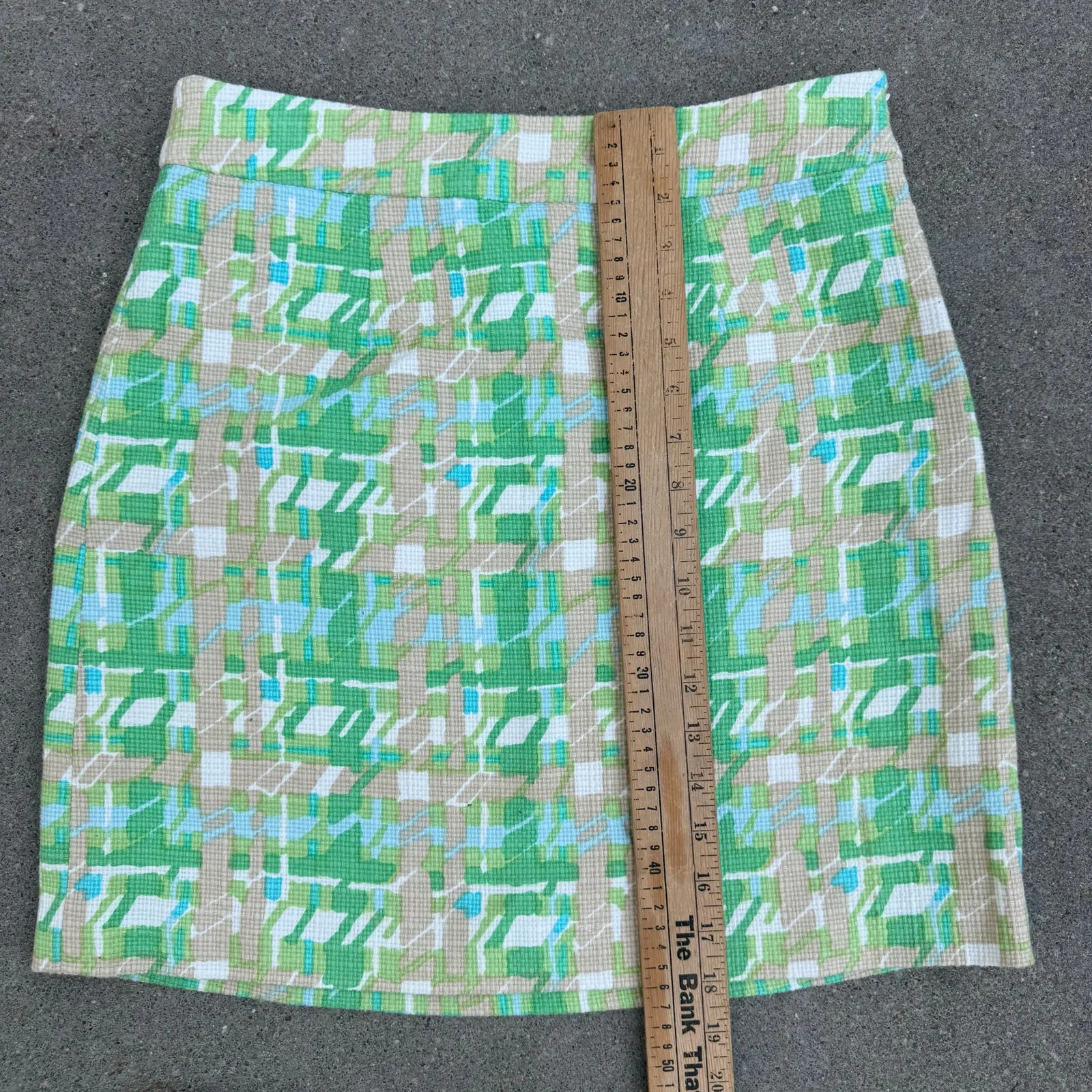 Kate Spade New York Skirt The Rules Green Tan Cream Tweed Mini Skirt Size 6 - Image 10