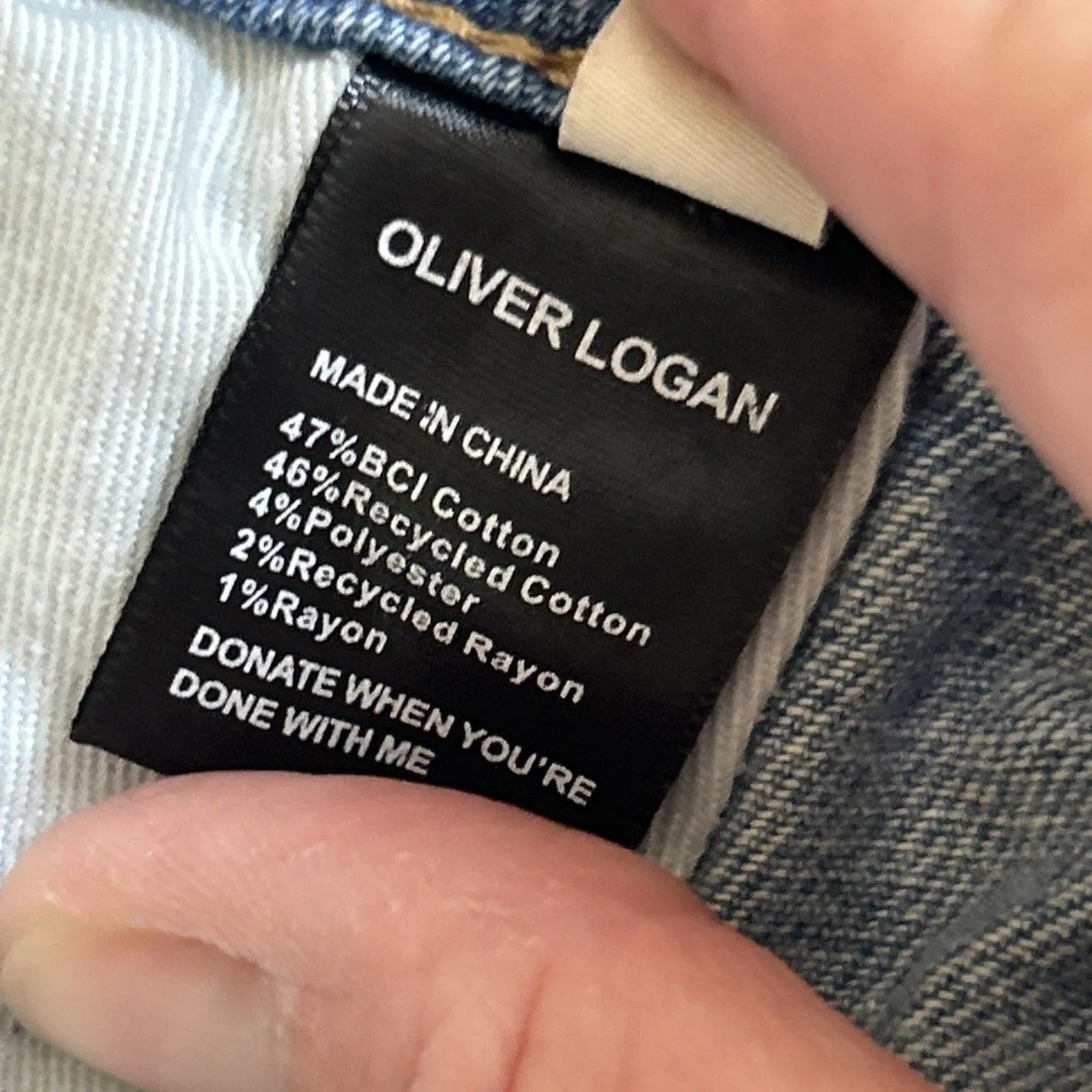 Oliver Logan Jeans Womens 35 Blue Wide Leg Cargo Madison High Rise Light Wash - Image 7