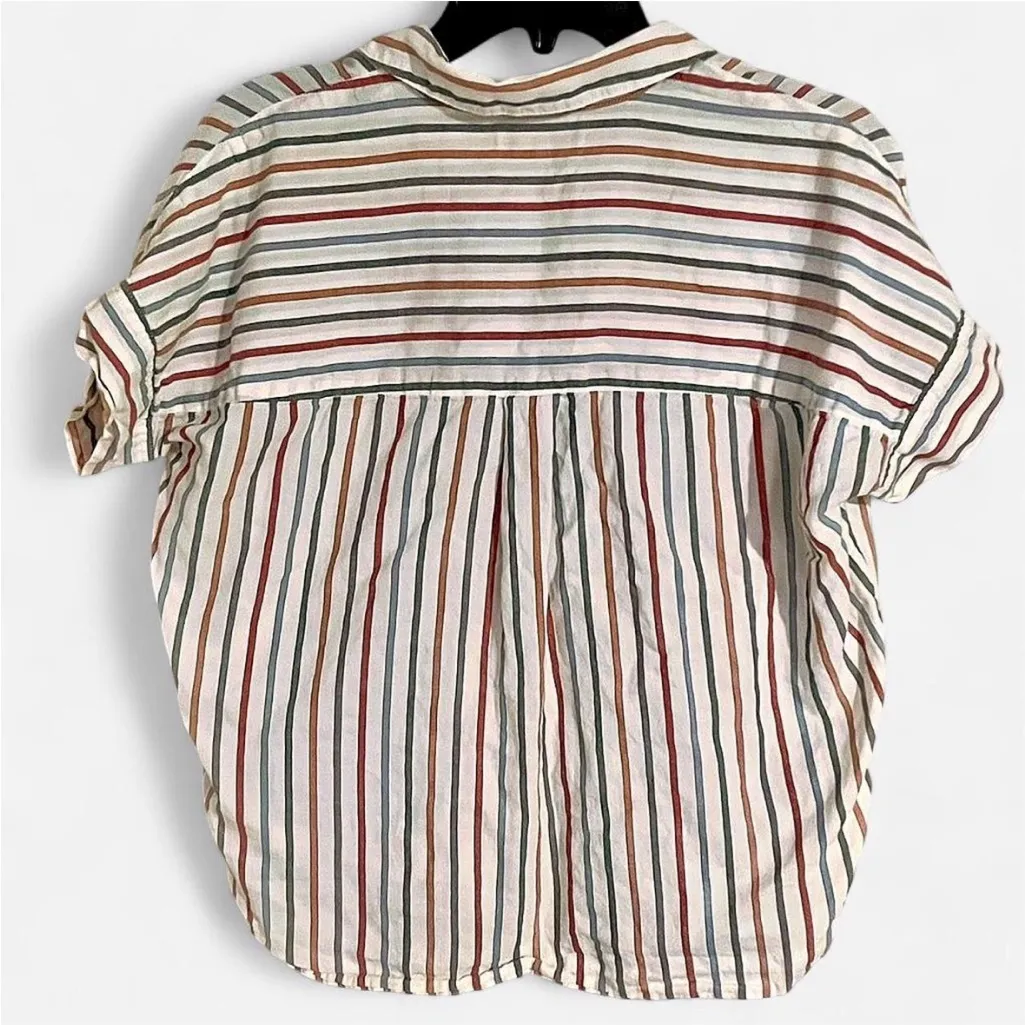 Madewell Women's 100% Cotton Striped Raglan Sleeve Top, Size XS, EUC - Image 5