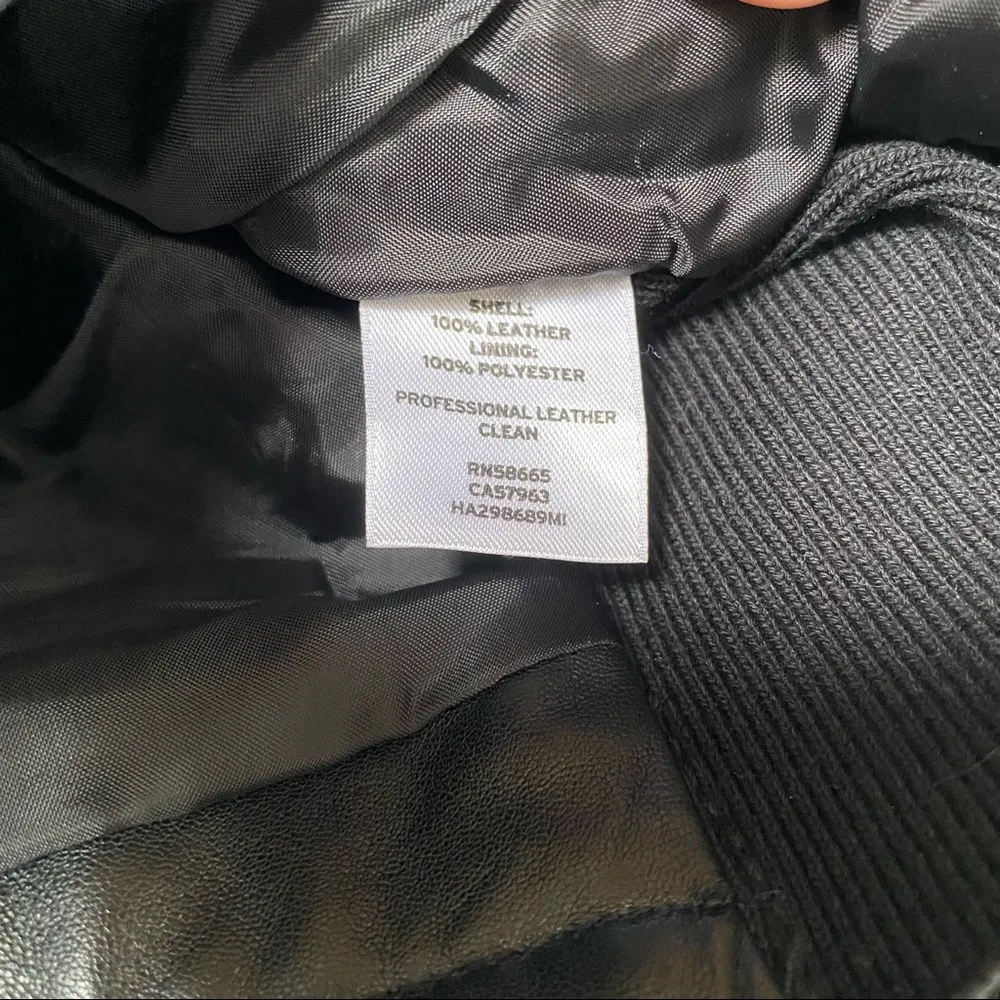 Halogen Black Leather Moto Jacket Size Small - Image 6