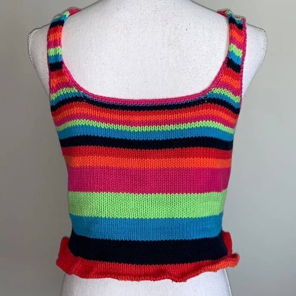 Tommy Hilfiger Knit Rainbow Cropped Sweater Tank - Image 3