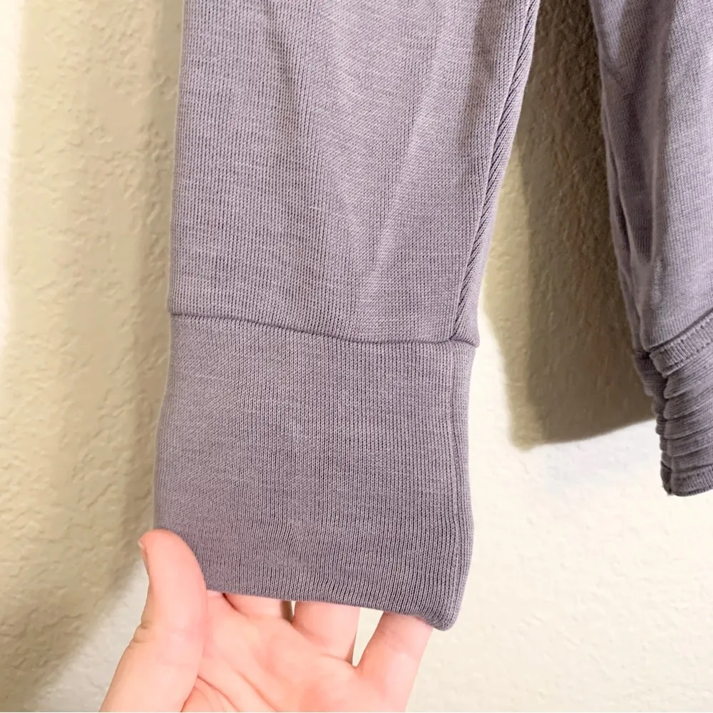 Athleta Gray Modal Crossover Hem Pull Over Long Sleeve Sweatshirt Size XL - Image 7