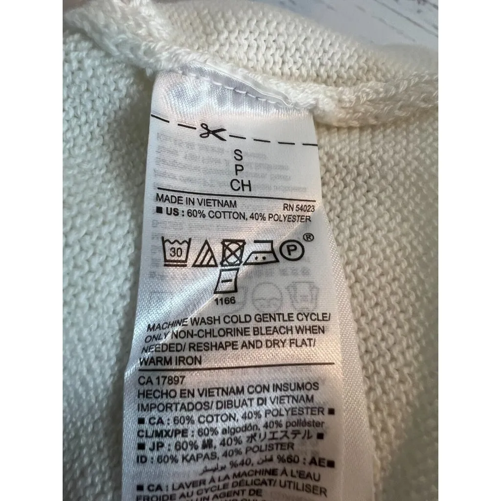 NWT Old Navy‎ vneck Sweater Knit size Small Classic Vee White Pullover - Image 5