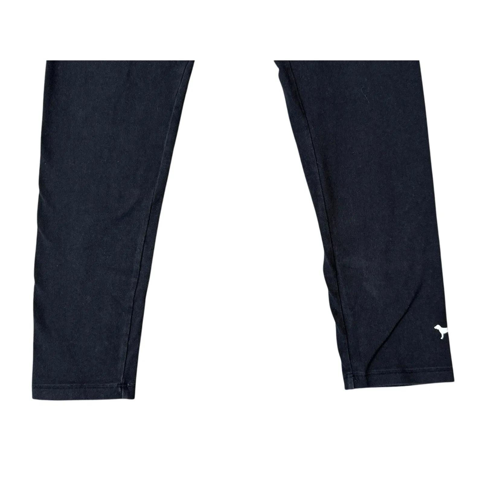 Y2K Vintage Victoria’s Secret PINK Black Fold Over Yoga Leggings Dog Logo Size L Size L - Image 3