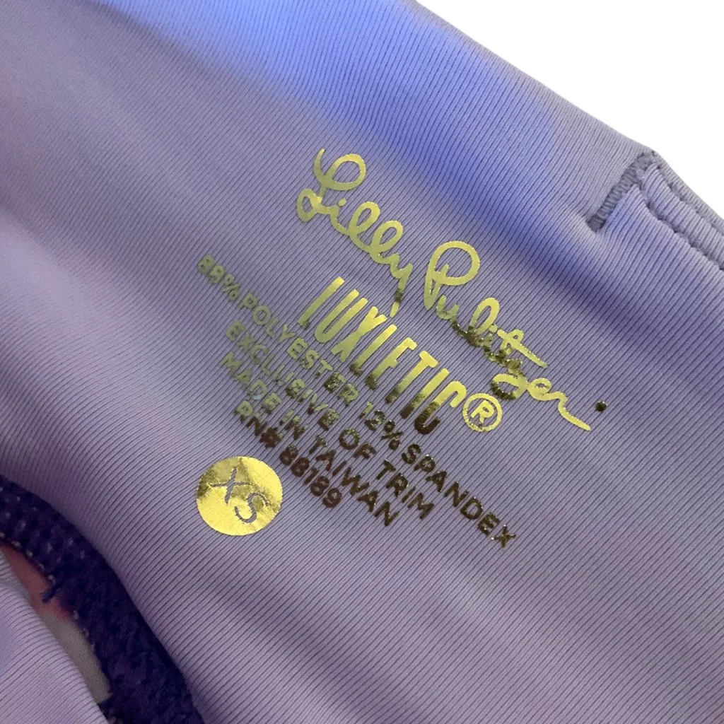 Lilly Pulitzer Luxletic Jolena Weekender copped Leggings XS  Purple Floral UPF 5 - Image 3