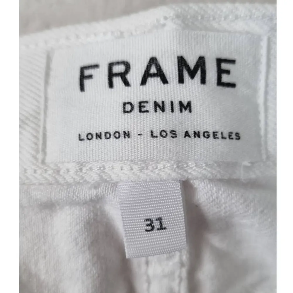 Frame Le Oversized Cuffed Jeans in Blanc 31 - Image 4