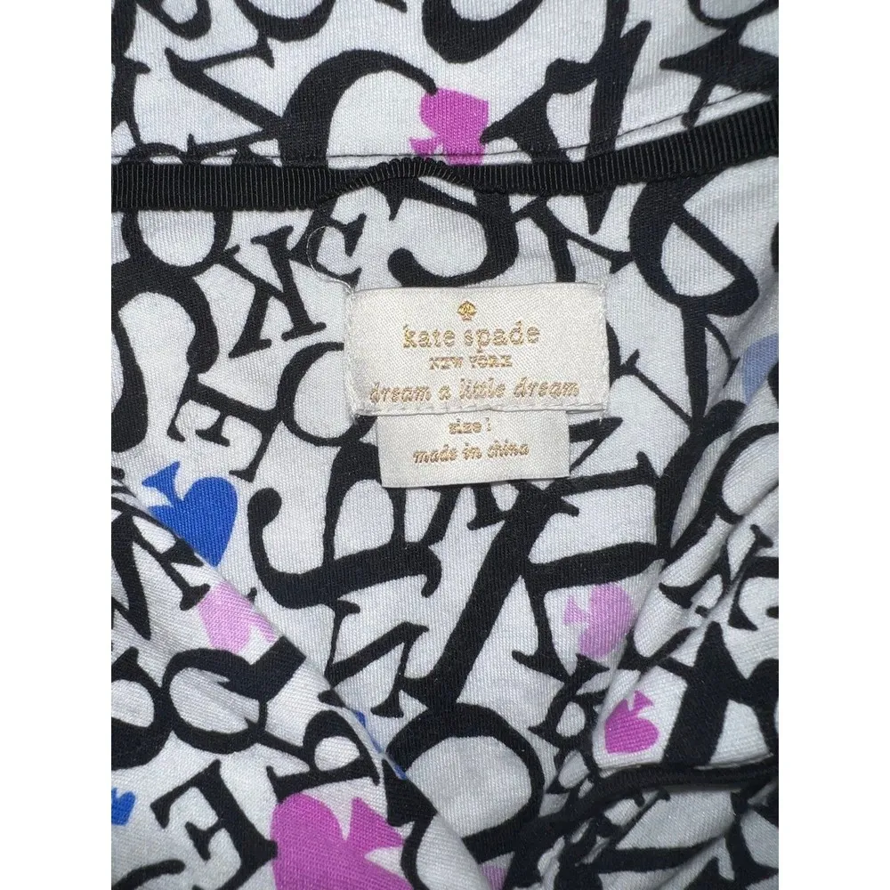 Kate Spade Sz L Dream A Little Dream Button Down Modal Blend PJ Top - Image 2