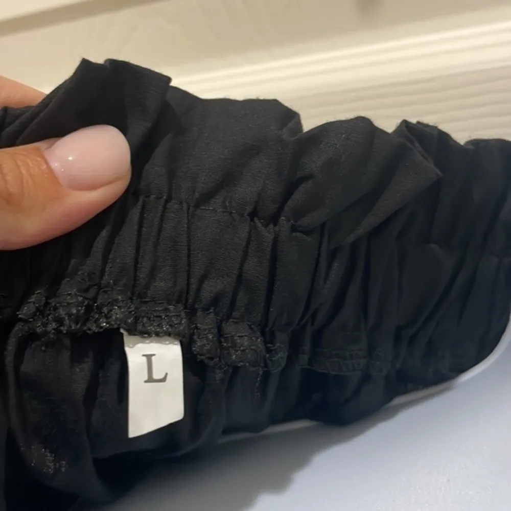 Black Tiered Flutter Sleeve Dress Size L - Image 5