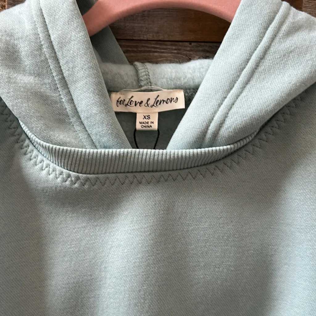 For Love & Lemons Leisure Blue Oversized Hoodie Size XS NWT - Image 4