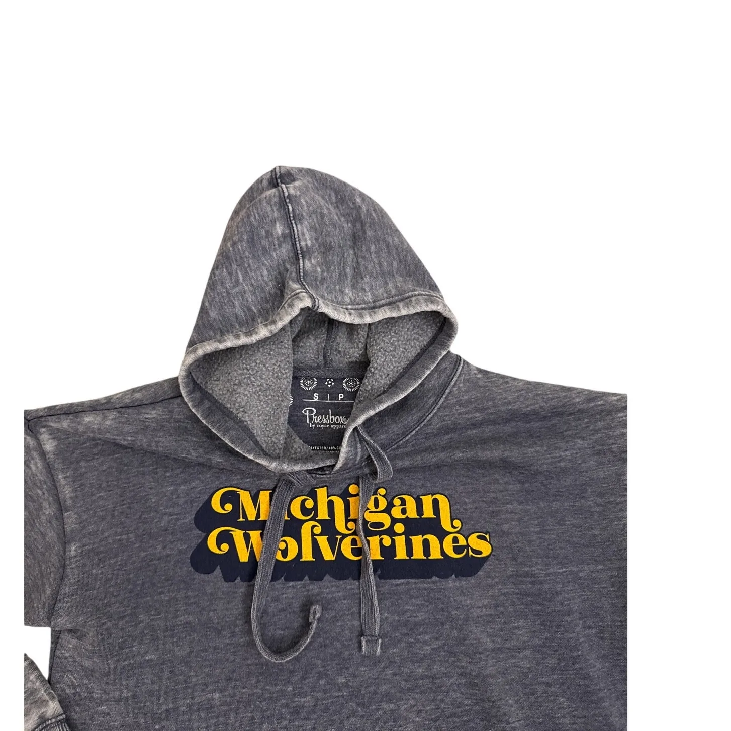 Pressbox Hoodie Michigan Wolverines Heathered Blue Sweatshirt Size Women's Small - Image 2