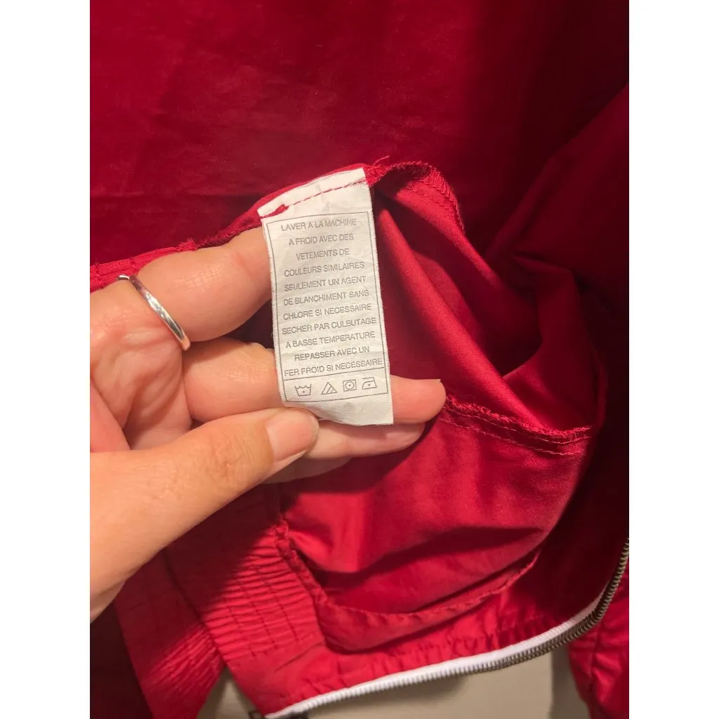 Zine Hooded Lightweight Windbreaker Jacket Sz M Red Zipper Closure Elastic Hem Size M - Image 6