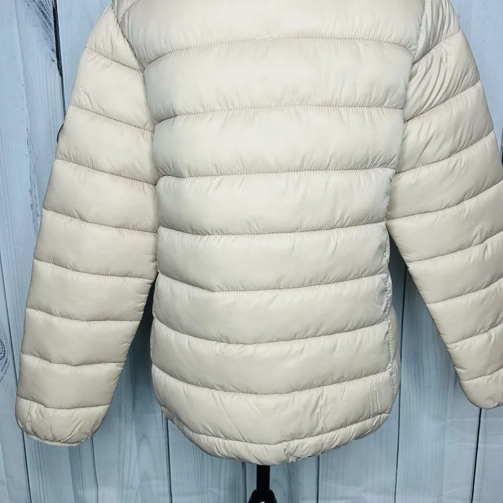 California City Wear Hooded Down Puffer Jacket Lightweight Tan Coat Size L Size L - Image 11