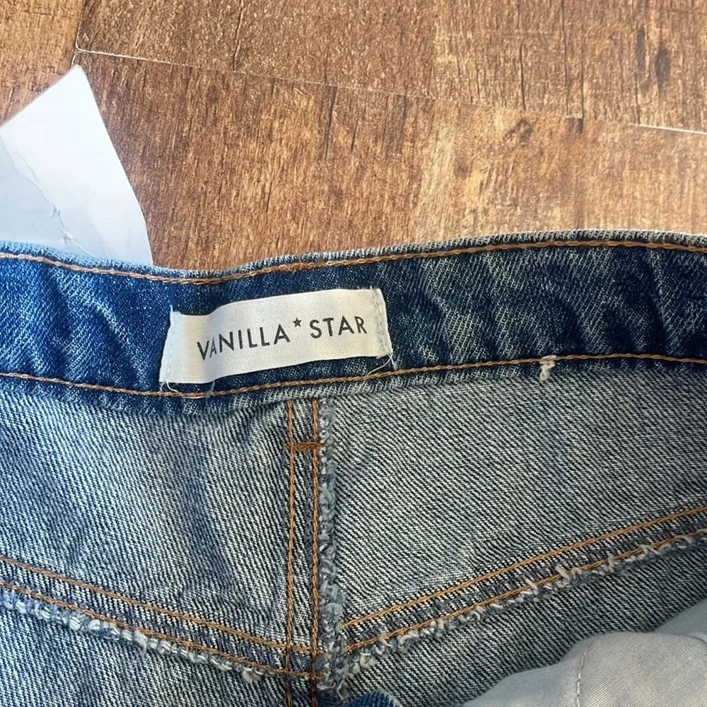 Vanilla Star NWT Distressed high rise straight leg relaxed fit dad Jean - Image 5