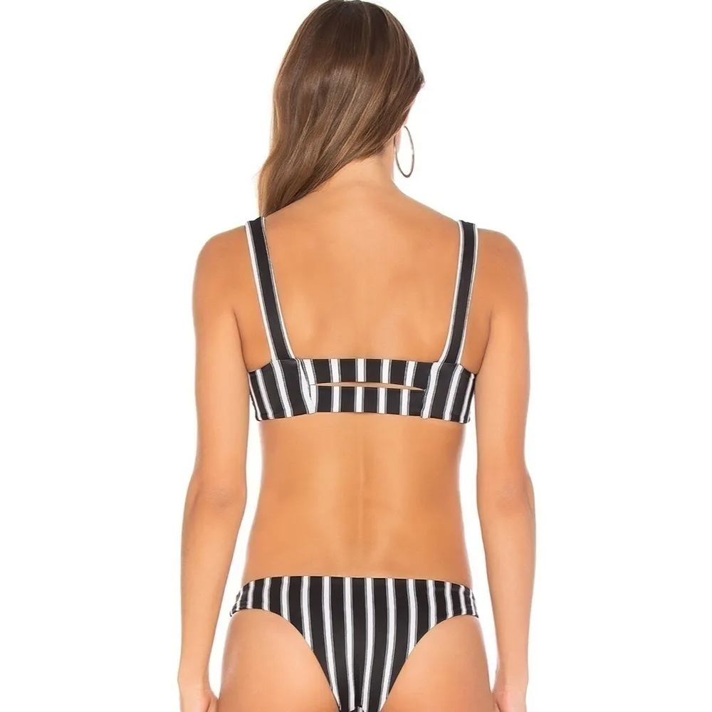 Tori Praver Deja Striped Bikini‎ Small Black White Striped Swim Top - Image 4