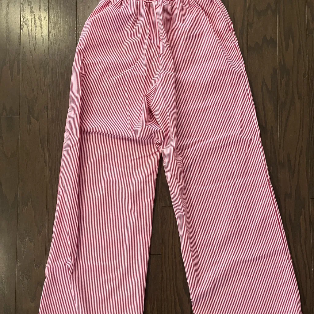 Cider Pink and White Striped Casual Pants - Image 5