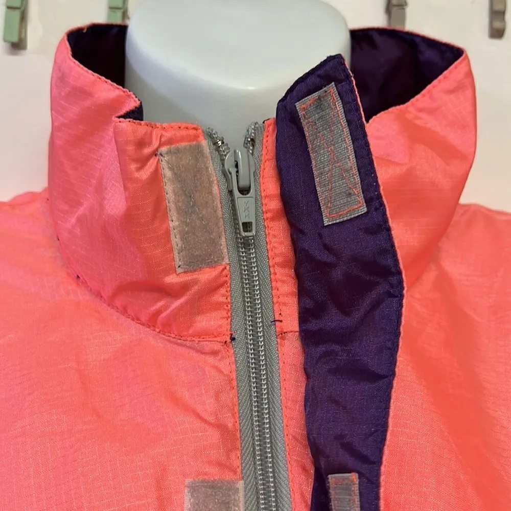 L.L.Bean  Salmon/Grey HalfZip Pullover Long Sleeve Adjustable Windbreaker-Medium - Image 3