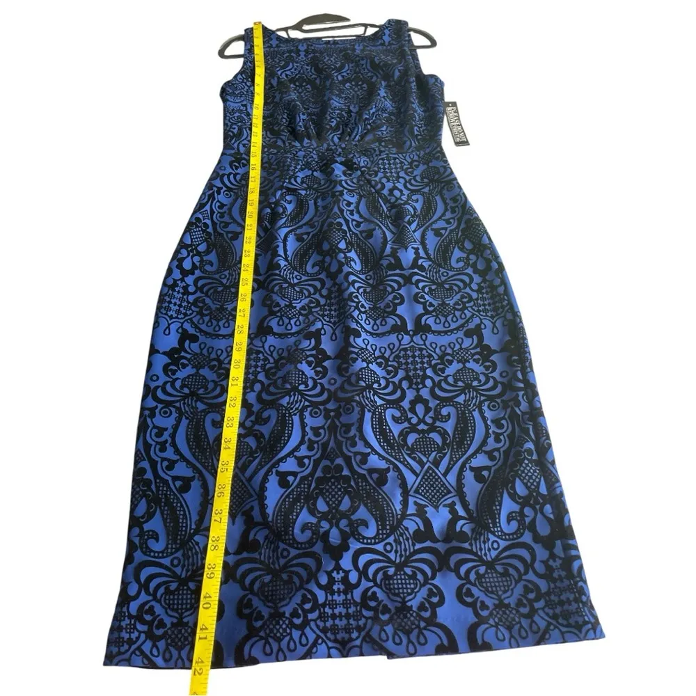 New York & Company Blue Halter Sheath Cocktail Dress - Image 7