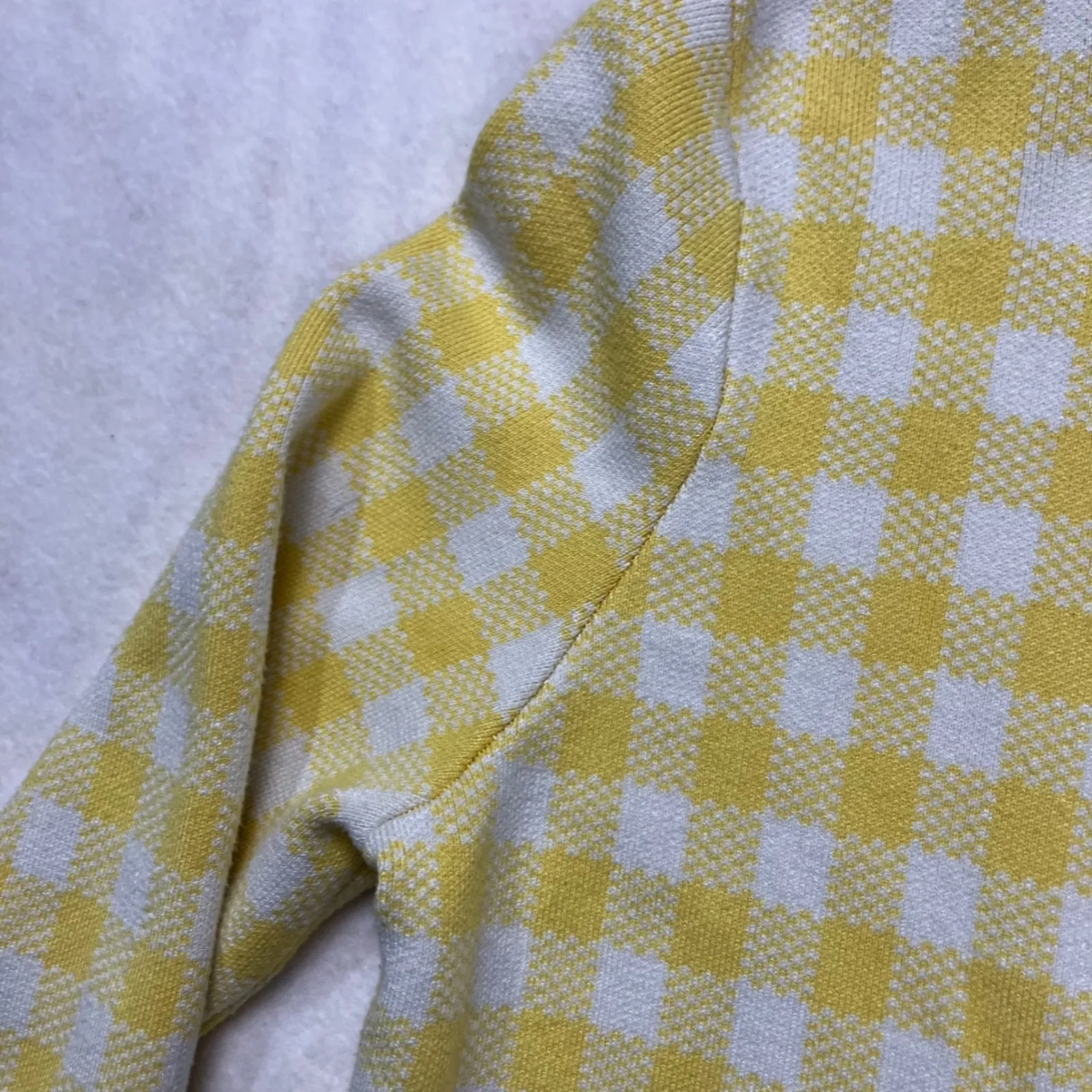 Draper James RSVP Yellow‎ Gingham Check Button Up Cardigan Sweater Size S Yellow - Image 4