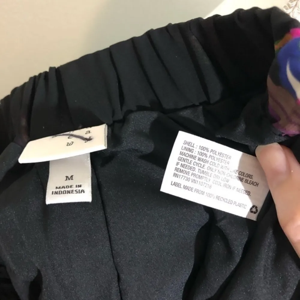 NWT  Black Asymmetrical Ruffle Midi Skirt - Image 6