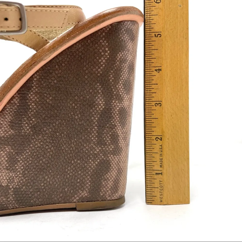 ELIZABETH & JAMES leather platform wedge sandals, size 7.5 - Image 10