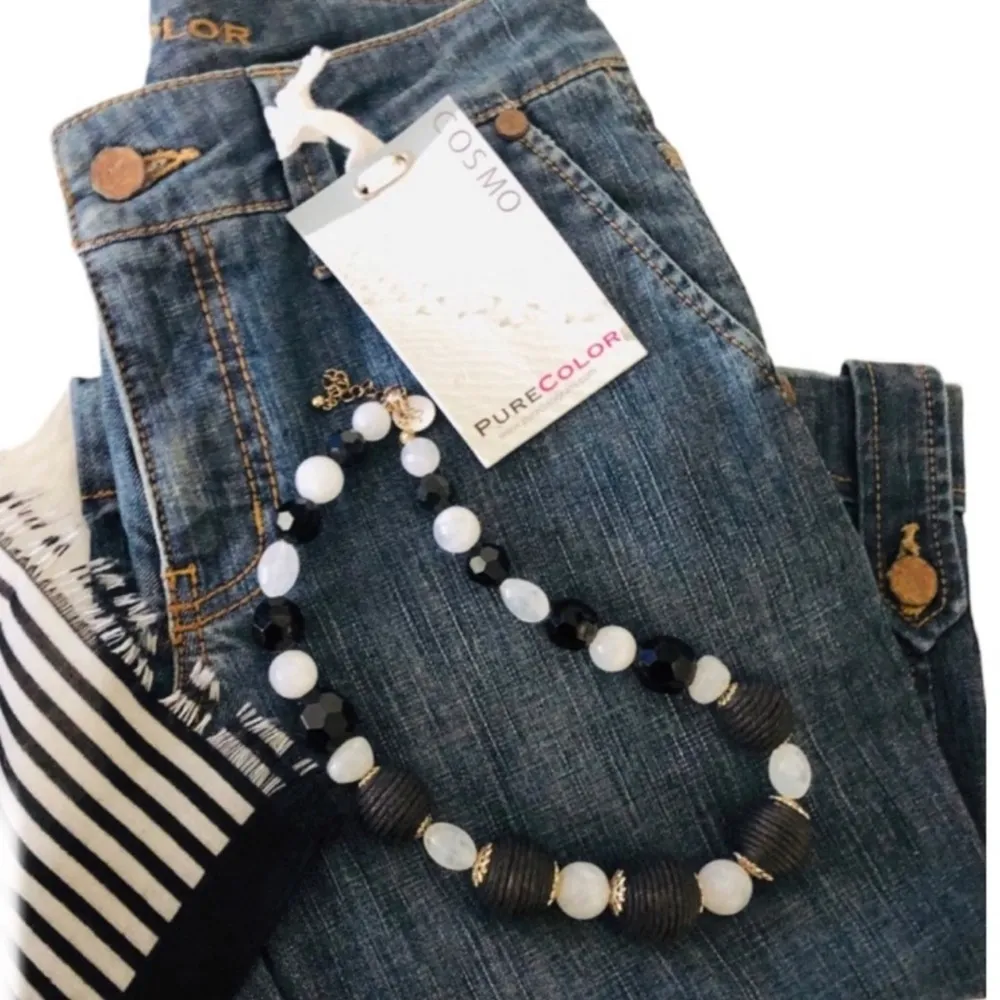 Pure color stone wash short jeans Blue Size 25 - Image 3