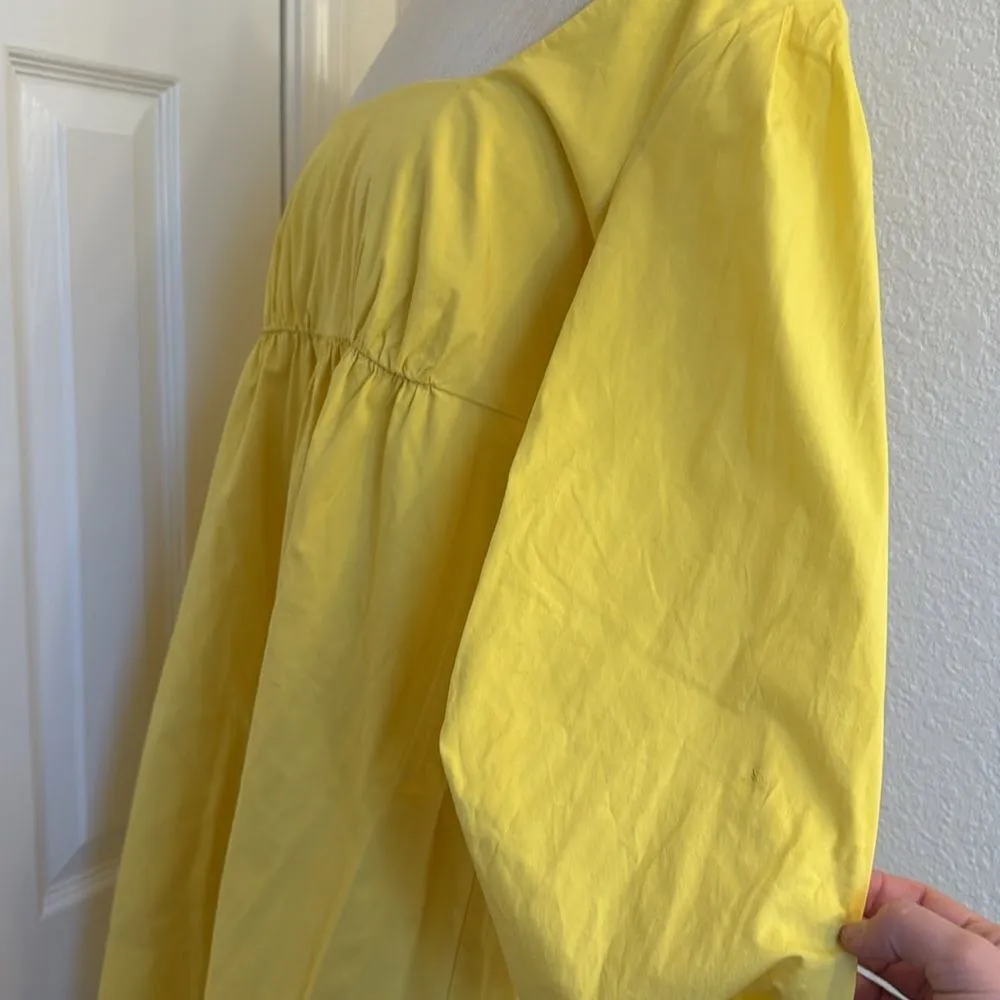 STAUD Sophie puff sleeve mini dress Yellow Size L - Image 12