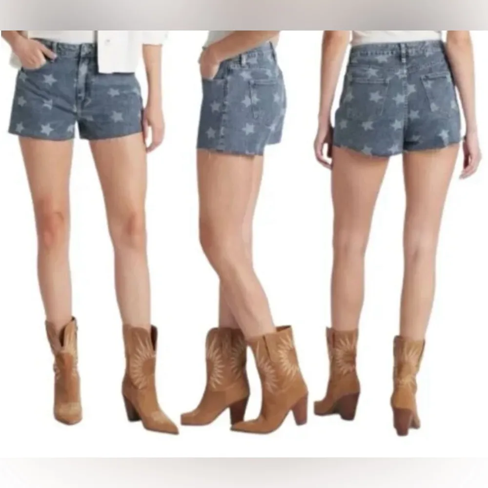 NWT Vigoss® Stars ACE 3" High Rise Denim Shorts | Size 31 Raw Hem - Image 5