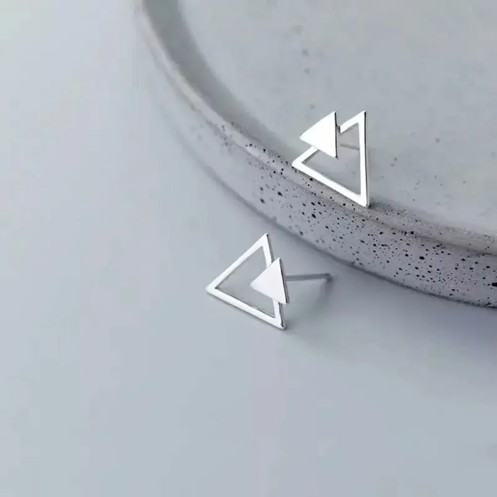 Chevron Stud‎ Earrings | 925 Sterling Silver - Image 3