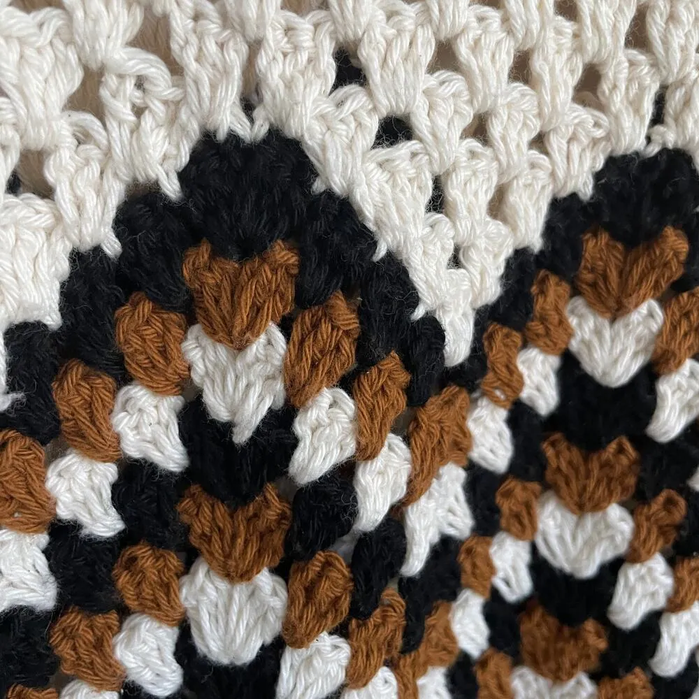 New Stella Pardo Paris Crochet Chevron Knit Skirt Size M - Image 8