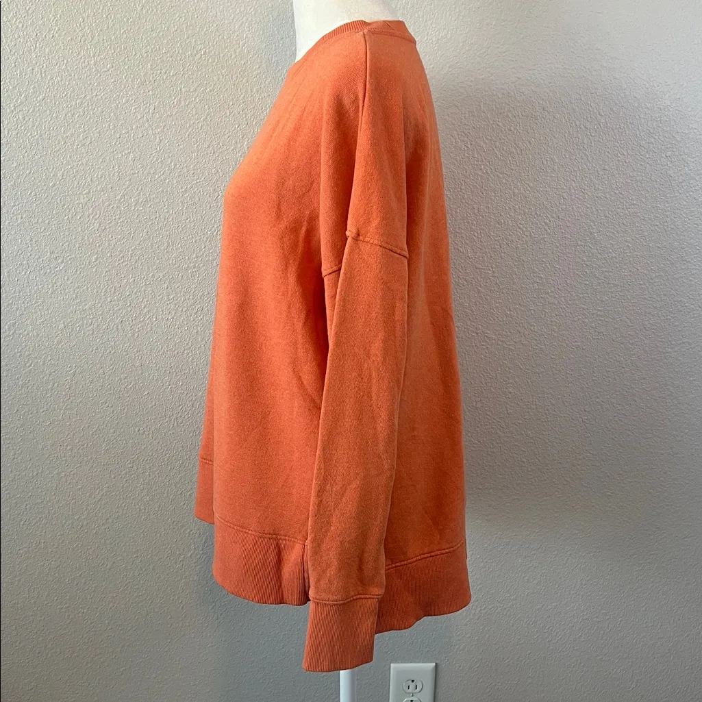 Time and Tru Crewneck Tunic Length Sweatshirt Orange Size Medium - Image 4
