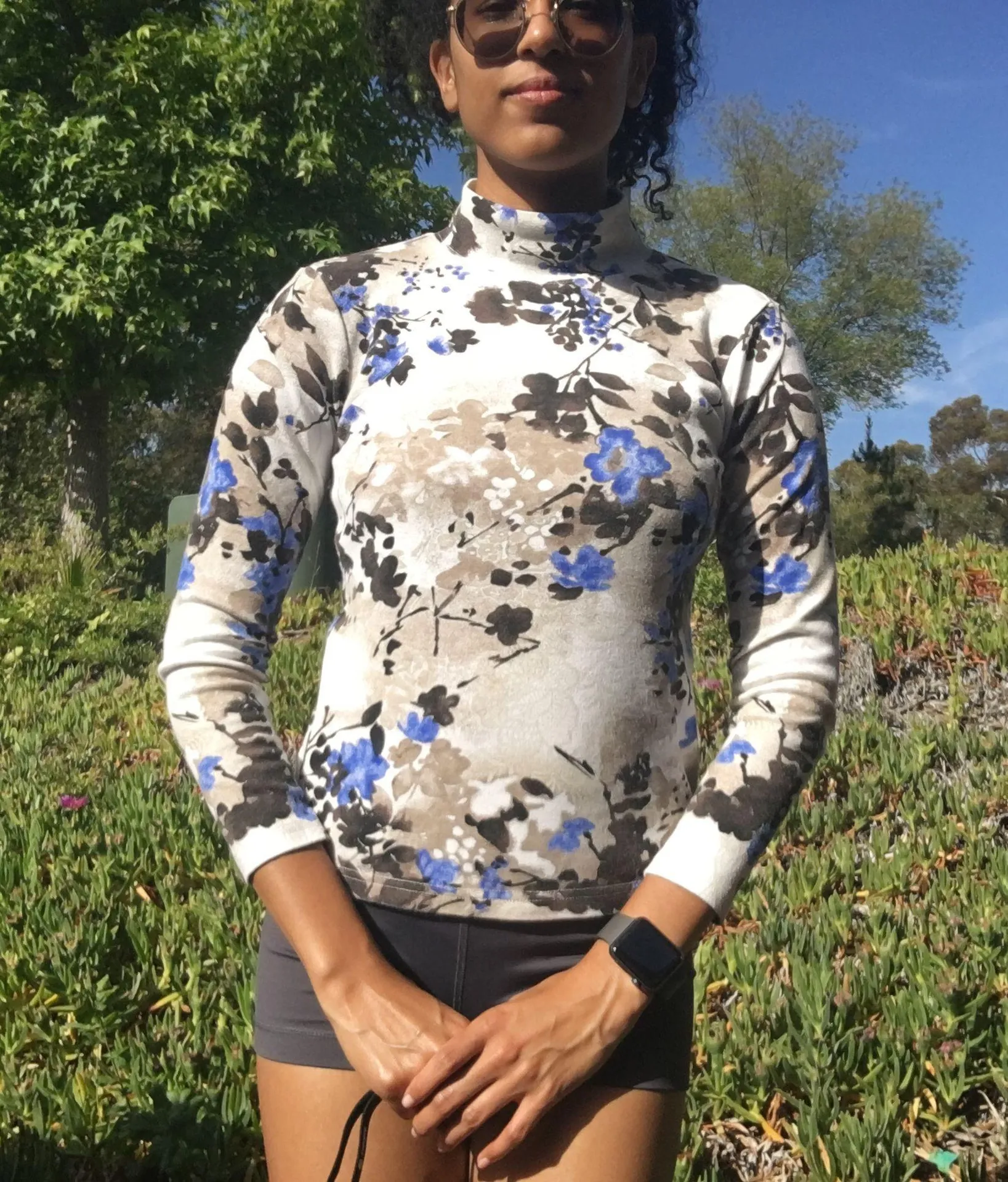 Floral Mock Neck Top - Image 3