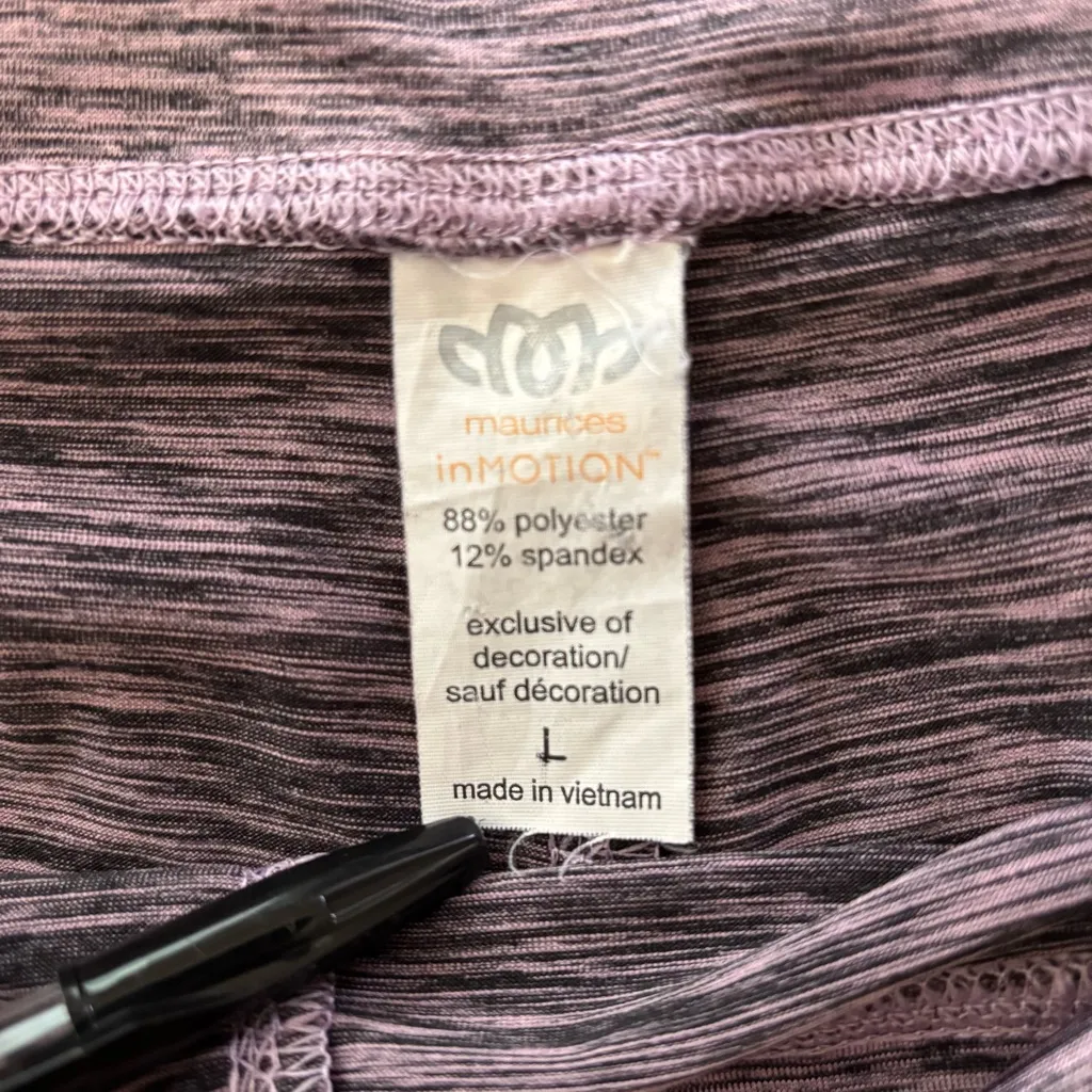 Maurices in Motion Purple Cut Out Printed Athletic Leggings Size L - Image 5