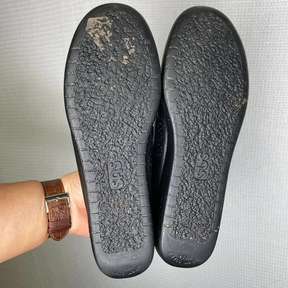 SAS Genuine‎ Black Moccasins Shoes Handsewn Size 9.5 - Image 4