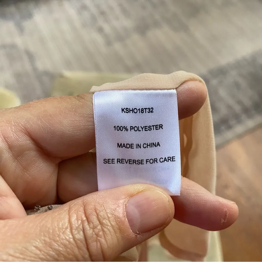 Anthropologie Knot Sisters Greta beaded camisole top blush beige sheer - Image 6