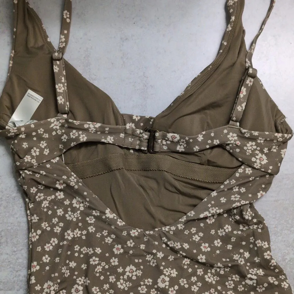 Andie Tahiti One Piece Ditsy Floral Olive Swimwear Bathing Suit Size S New - Image 6