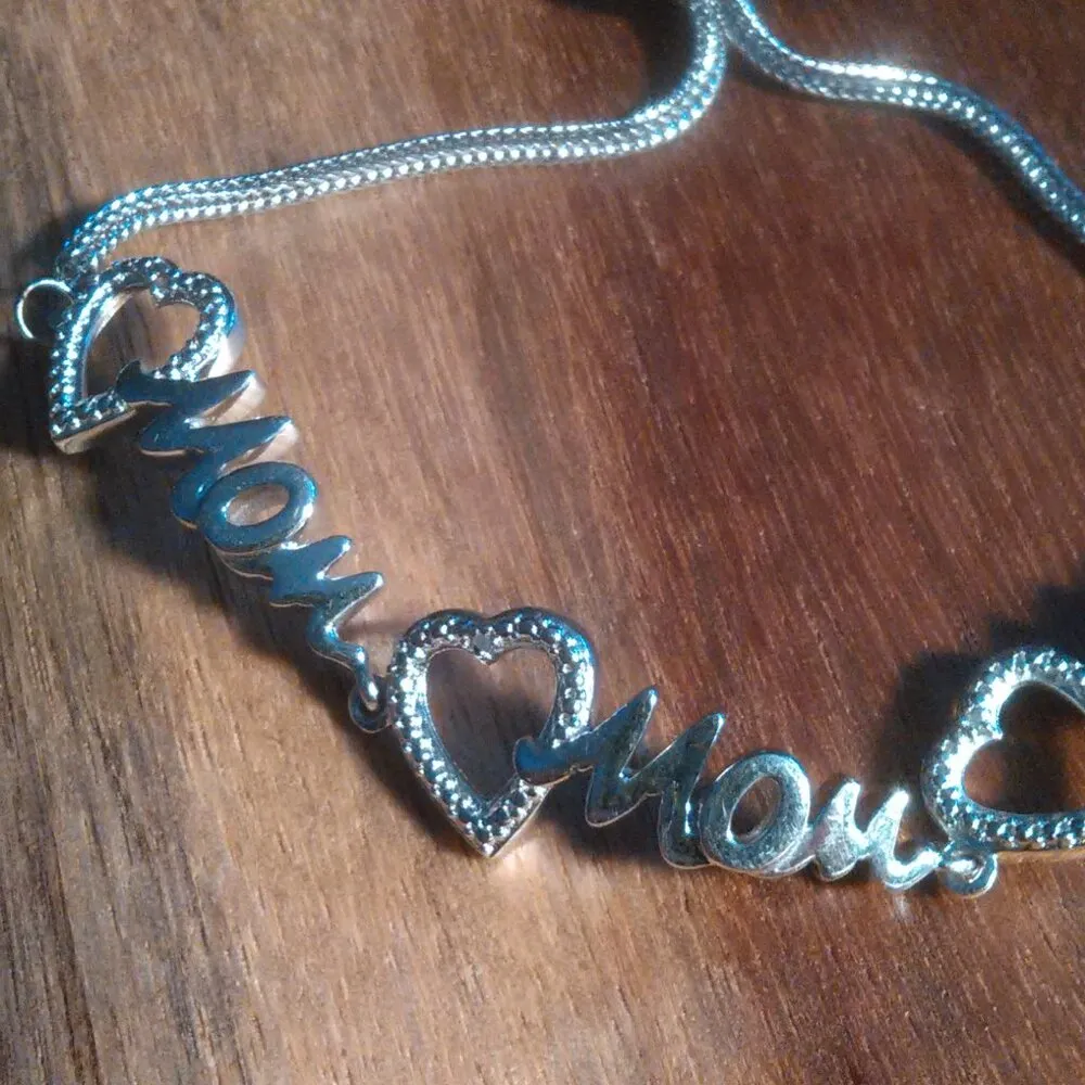 White Diamond Accent Boho Mom Bracelet - Image 3