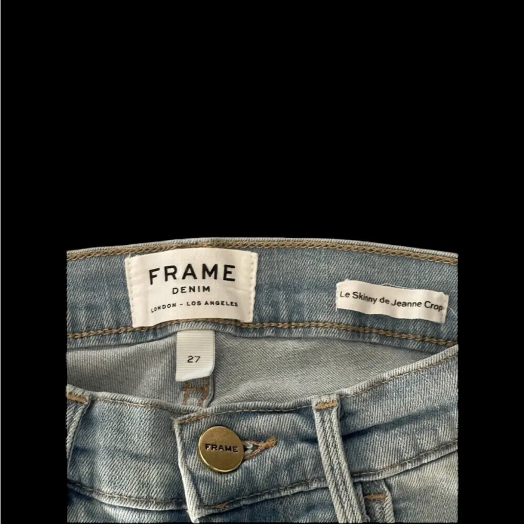 Frame Denim Le Skinny De Jeanne Jeans Size 27 Light‎ Wash Raw Hem - Image 4
