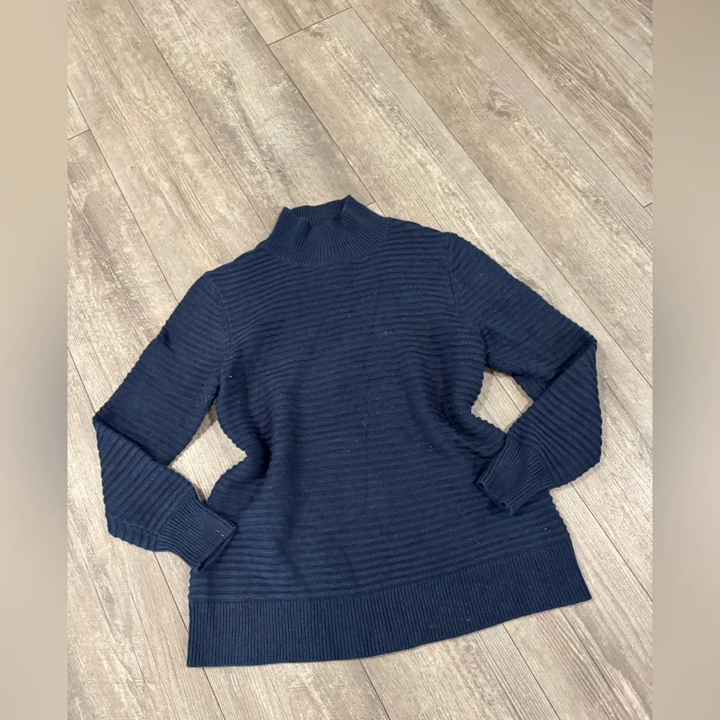 NIC+ZOE Midnight Blue Textured Turtleneck Sweater - Image 6