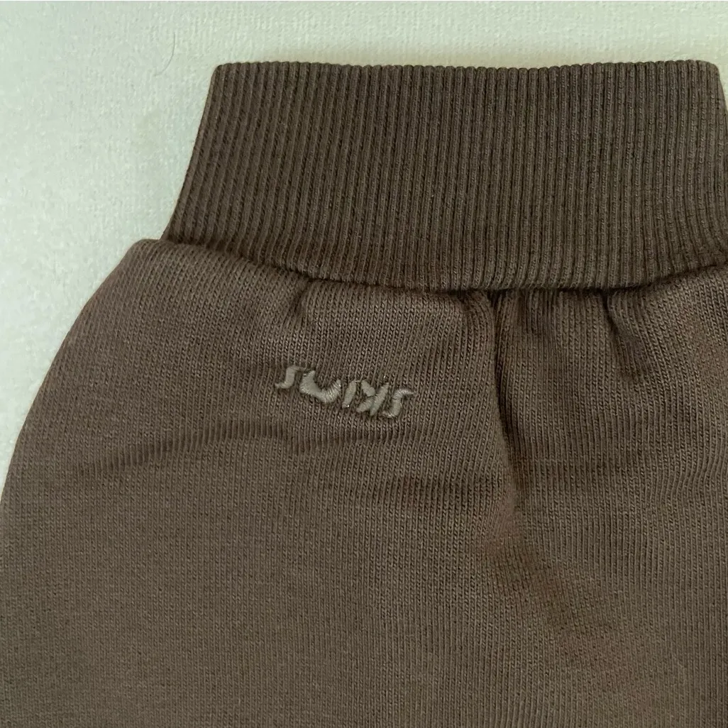 Skims NWT Boyfriend Fleece Slouchy Half Zip Pullover Expresso Color Size L - Image 5