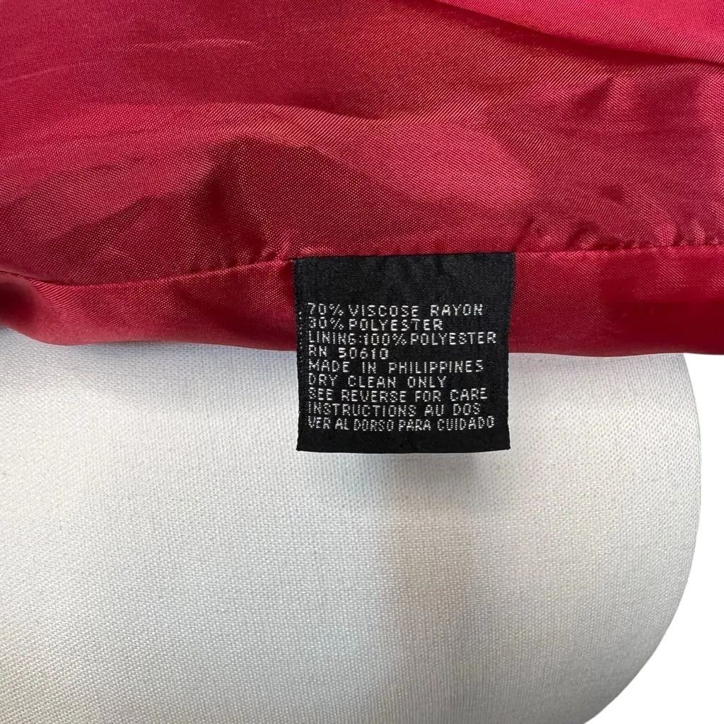 Kasper ASL Petite Red Women’s Blazer Size 10P Gold Black Metal Buttons Vintage - Image 6