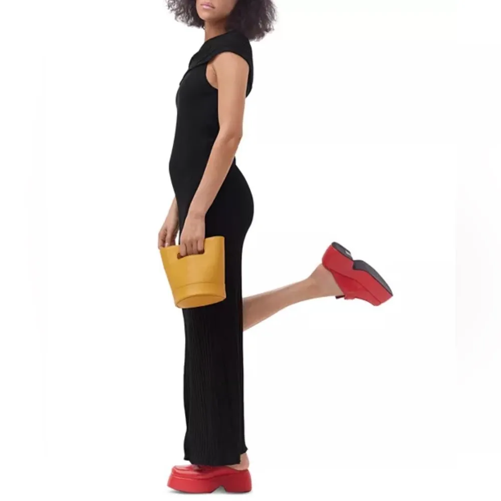 Simon Miller Asymmetric Wide Rib Maxi Dress in Black, Size M New w/Tag Black Size M - Image 2