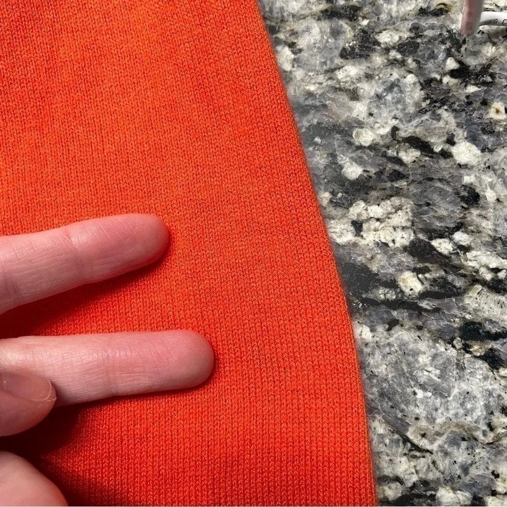 NEW YORK & COMPANY NY&CO Solid Orange Ruffle Short Elbow Sleeve Cardigan Sweater Size M - Image 13