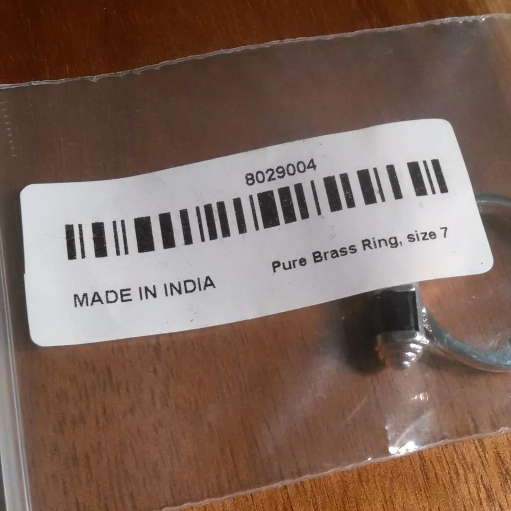 Simulated Black Diamond Fancy Brass Ring (Size 7) - Image 15