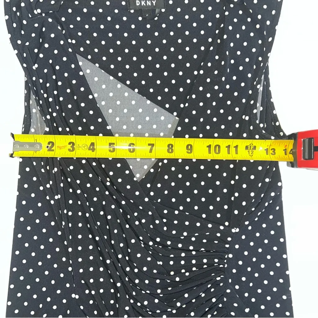 DKNY Womens Polka Dot Babydoll Top Size M Y2K Romantic Grunge Coquette - Image 8