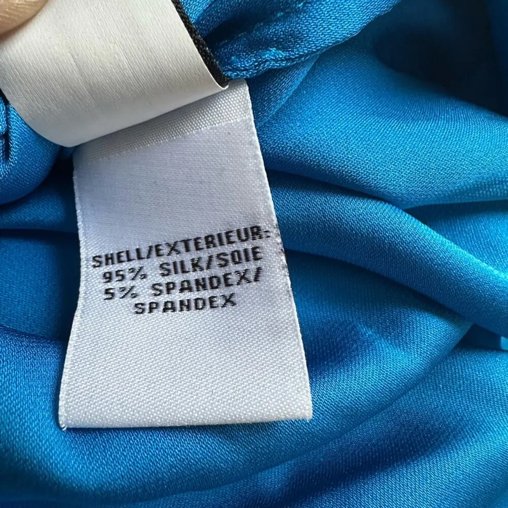 Diane Von Furstenberg Cahil Blouse Silk Blue DVF Minimalist Preppy Summer Office - Image 8