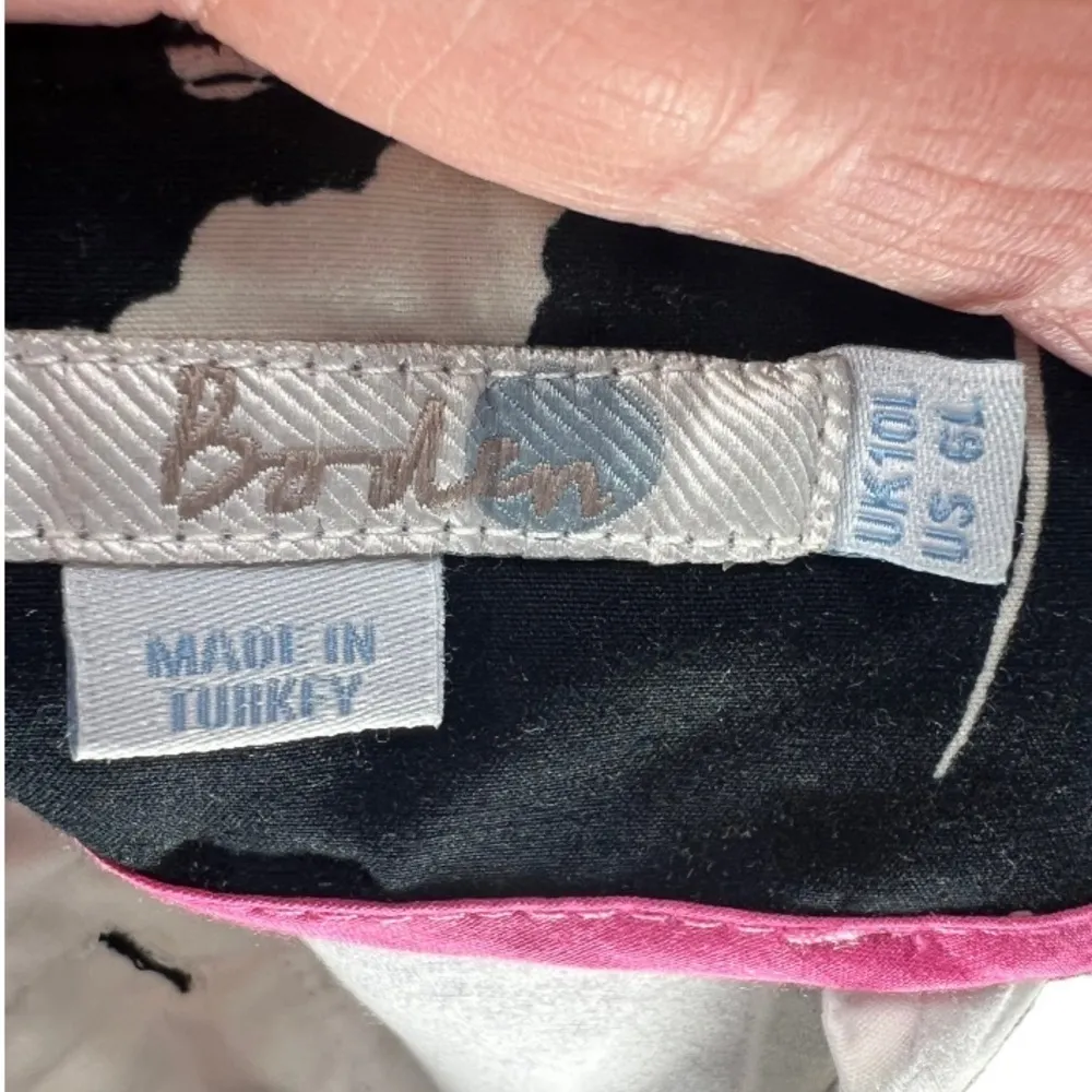 Boden Women's Black White Floral Print Cropped Trousers Pants Size 6 Long Preppy - Image 3