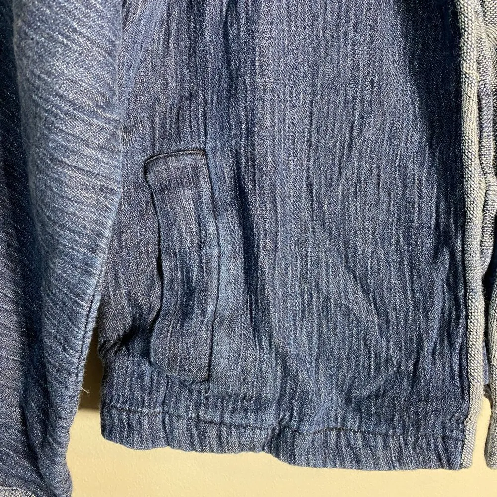 Eileen Fisher Organic Cotton Double Weave Short Jacket Women's Small Blue Casual - Image 10