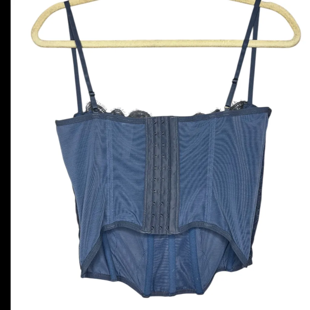 Urban outfitters Out from under modern love blue corset top size L - Image 3