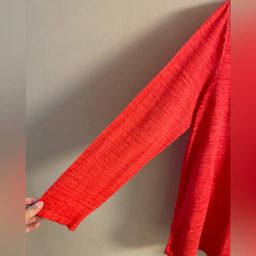 Chico’s tunic top knit linen orangish red long line 2X - Image 4