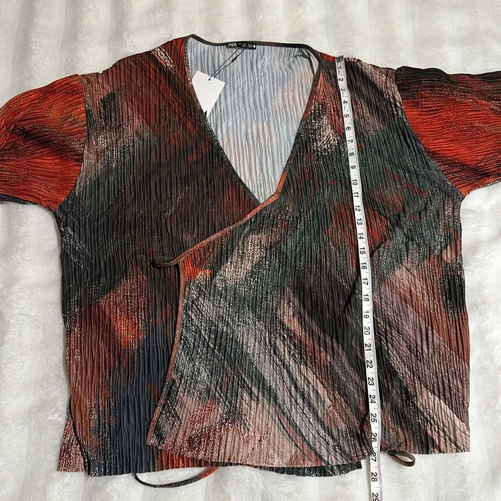 NWT ZARA size small Printed Pleated Kimono Top - Image 11